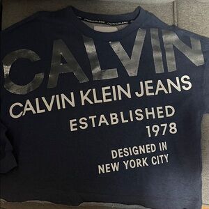 Calvin Klein Navy and Silver Sweatshirt